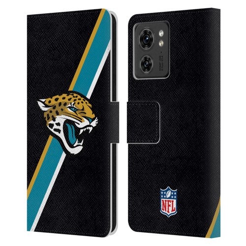 NFL Jacksonville Jaguars Logo Stripes Leather Book Wallet Case Cover For Motorola Moto Edge 40