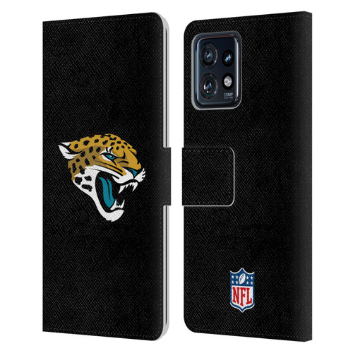 NFL Jacksonville Jaguars Logo Plain Leather Book Wallet Case Cover For Motorola Moto Edge 40 Pro