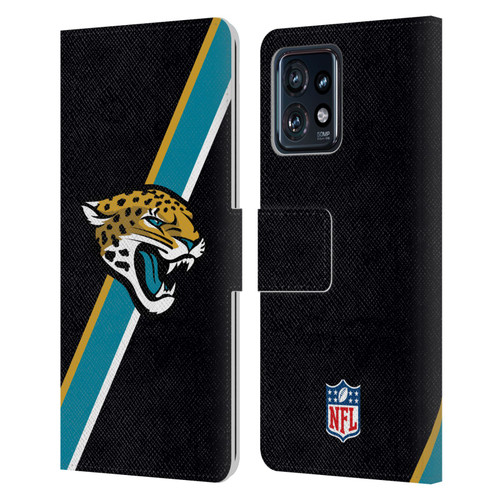 NFL Jacksonville Jaguars Logo Stripes Leather Book Wallet Case Cover For Motorola Moto Edge 40 Pro