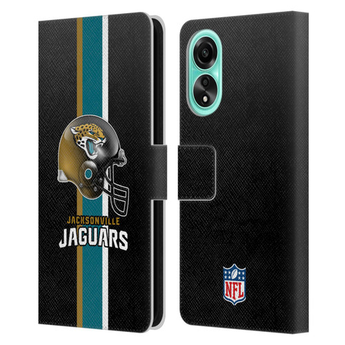 NFL Jacksonville Jaguars Logo Helmet Leather Book Wallet Case Cover For OPPO A78 4G