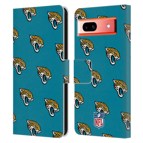 NFL Jacksonville Jaguars Artwork Patterns Leather Book Wallet Case Cover For Google Pixel 7a