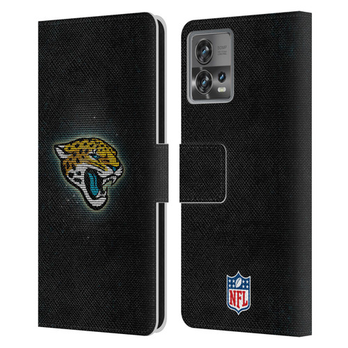 NFL Jacksonville Jaguars Artwork LED Leather Book Wallet Case Cover For Motorola Moto Edge 30 Fusion