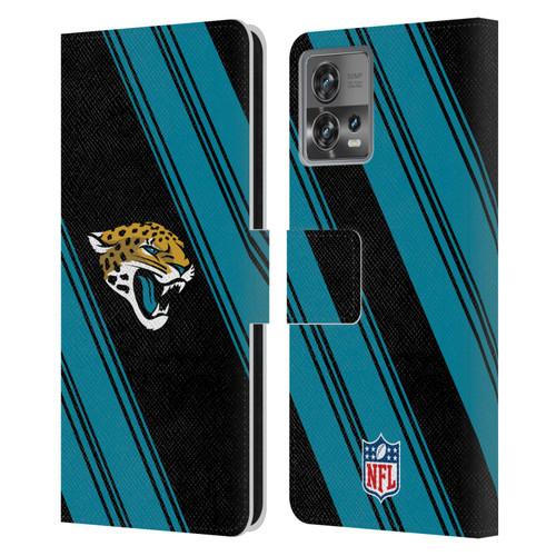 NFL Jacksonville Jaguars Artwork Stripes Leather Book Wallet Case Cover For Motorola Moto Edge 30 Fusion