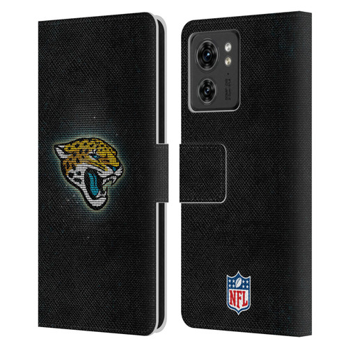 NFL Jacksonville Jaguars Artwork LED Leather Book Wallet Case Cover For Motorola Moto Edge 40