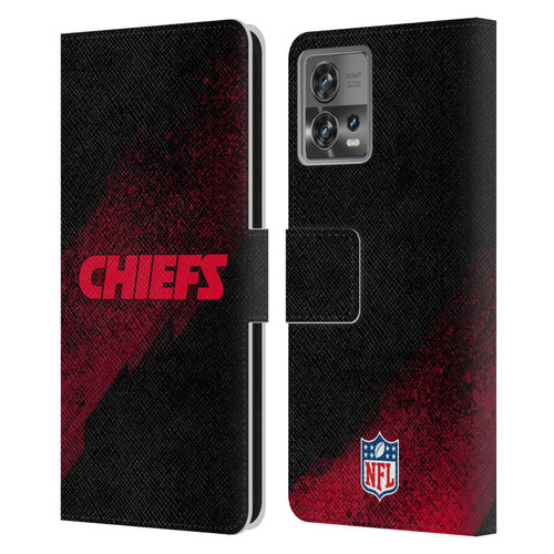 NFL Kansas City Chiefs Logo Blur Leather Book Wallet Case Cover For Motorola Moto Edge 30 Fusion