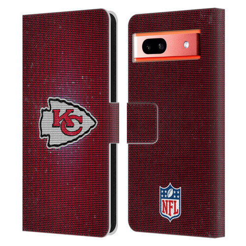 NFL Kansas City Chiefs Artwork LED Leather Book Wallet Case Cover For Google Pixel 7a