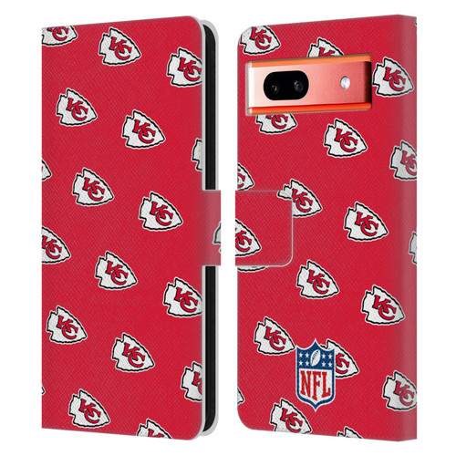 NFL Kansas City Chiefs Artwork Patterns Leather Book Wallet Case Cover For Google Pixel 7a