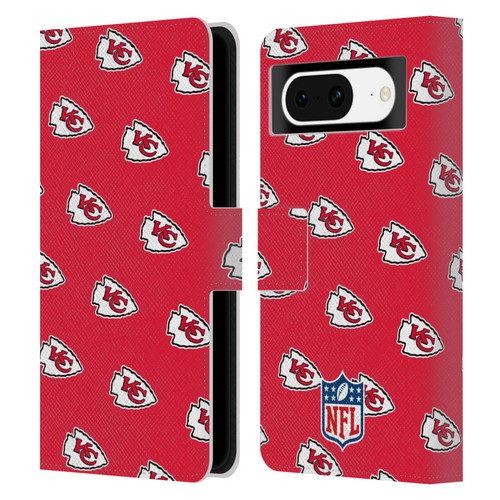 NFL Kansas City Chiefs Artwork Patterns Leather Book Wallet Case Cover For Google Pixel 8