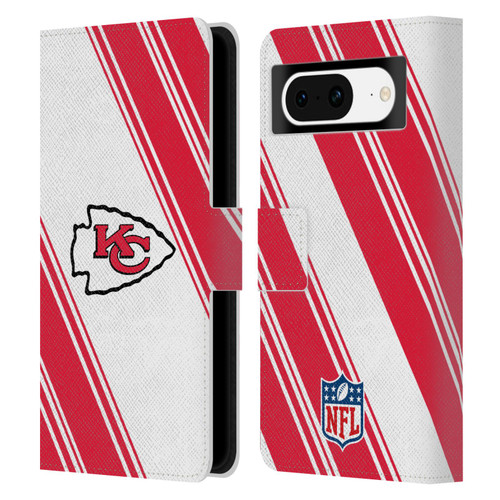NFL Kansas City Chiefs Artwork Stripes Leather Book Wallet Case Cover For Google Pixel 8