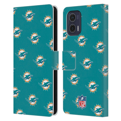 NFL Miami Dolphins Artwork Patterns Leather Book Wallet Case Cover For Motorola Moto G73 5G