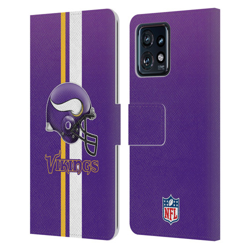 NFL Minnesota Vikings Logo Helmet Leather Book Wallet Case Cover For Motorola Moto Edge 40 Pro