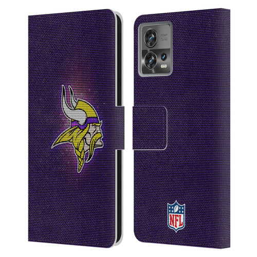 NFL Minnesota Vikings Artwork LED Leather Book Wallet Case Cover For Motorola Moto Edge 30 Fusion