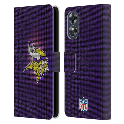 NFL Minnesota Vikings Artwork LED Leather Book Wallet Case Cover For OPPO A17