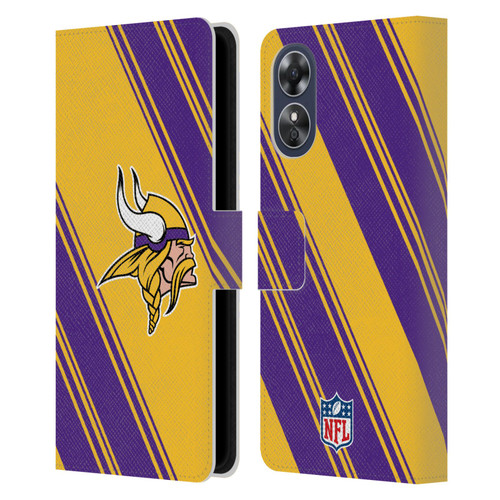 NFL Minnesota Vikings Artwork Stripes Leather Book Wallet Case Cover For OPPO A17