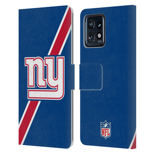 NFL New York Giants Logo Stripes Leather Book Wallet Case Cover For Motorola Moto Edge 40 Pro