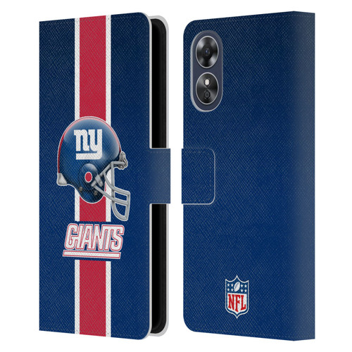 NFL New York Giants Logo Helmet Leather Book Wallet Case Cover For OPPO A17