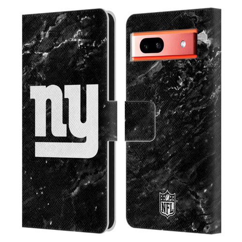 NFL New York Giants Artwork Marble Leather Book Wallet Case Cover For Google Pixel 7a