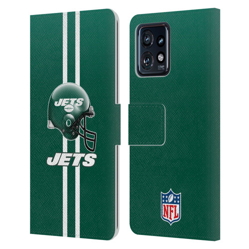 NFL New York Jets Logo Helmet Leather Book Wallet Case Cover For Motorola Moto Edge 40 Pro