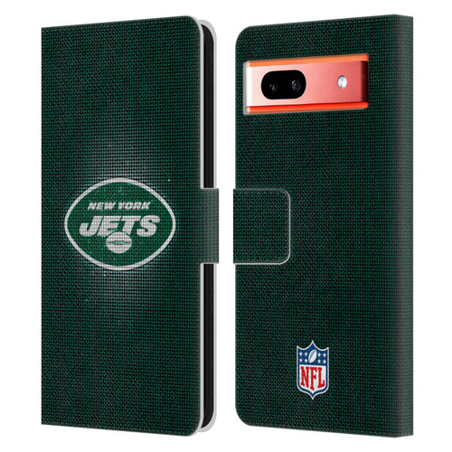 NFL New York Jets Artwork LED Leather Book Wallet Case Cover For Google Pixel 7a