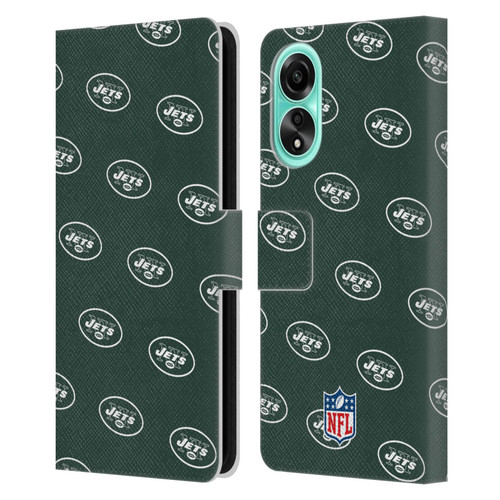 NFL New York Jets Artwork Patterns Leather Book Wallet Case Cover For OPPO A78 5G