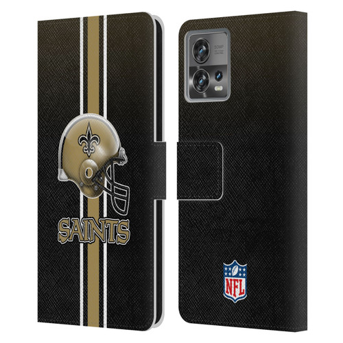 NFL New Orleans Saints Logo Helmet Leather Book Wallet Case Cover For Motorola Moto Edge 30 Fusion