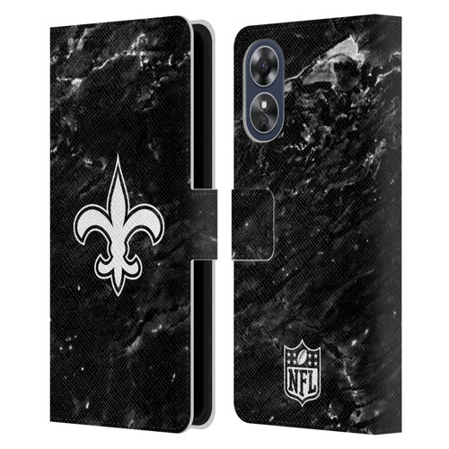 NFL New Orleans Saints Artwork Marble Leather Book Wallet Case Cover For OPPO A17