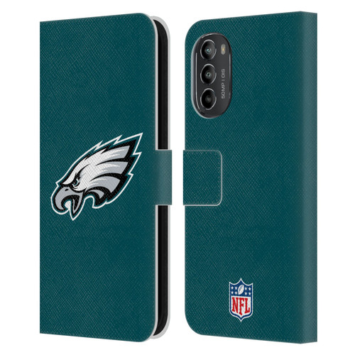 NFL Philadelphia Eagles Logo Plain Leather Book Wallet Case Cover For Motorola Moto G82 5G