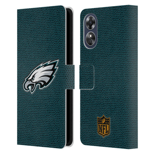 NFL Philadelphia Eagles Logo Football Leather Book Wallet Case Cover For OPPO A17