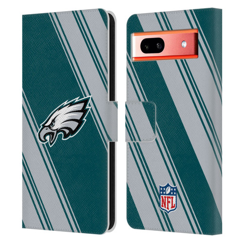 NFL Philadelphia Eagles Artwork Stripes Leather Book Wallet Case Cover For Google Pixel 7a