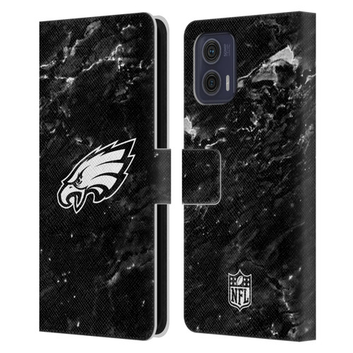 NFL Philadelphia Eagles Artwork Marble Leather Book Wallet Case Cover For Motorola Moto G73 5G
