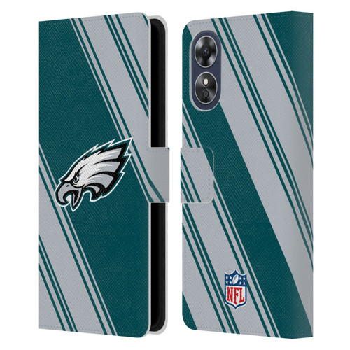 NFL Philadelphia Eagles Artwork Stripes Leather Book Wallet Case Cover For OPPO A17