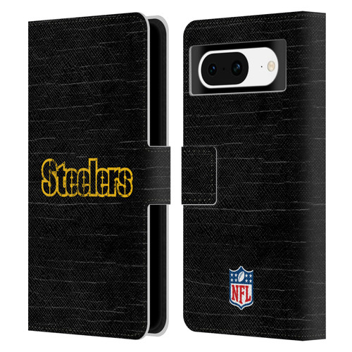 NFL Pittsburgh Steelers Logo Distressed Look Leather Book Wallet Case Cover For Google Pixel 8