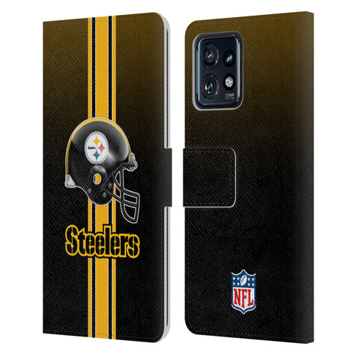 NFL Pittsburgh Steelers Logo Helmet Leather Book Wallet Case Cover For Motorola Moto Edge 40 Pro