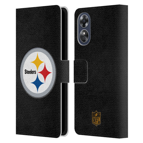 NFL Pittsburgh Steelers Logo Football Leather Book Wallet Case Cover For OPPO A17