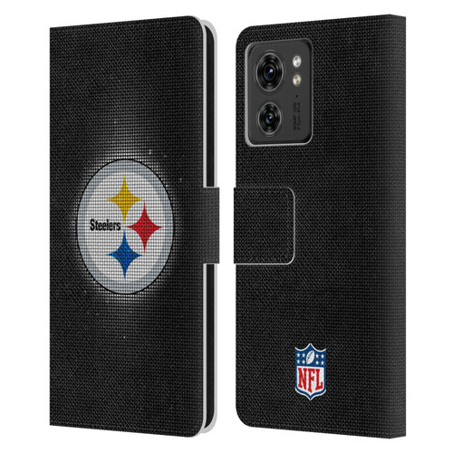 NFL Pittsburgh Steelers Artwork LED Leather Book Wallet Case Cover For Motorola Moto Edge 40