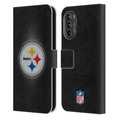 NFL Pittsburgh Steelers Artwork LED Leather Book Wallet Case Cover For Motorola Moto G82 5G