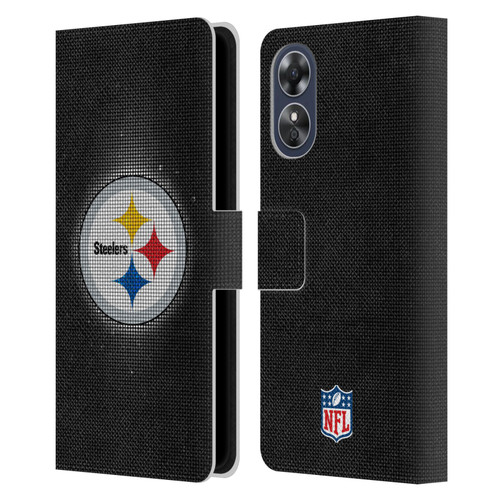 NFL Pittsburgh Steelers Artwork LED Leather Book Wallet Case Cover For OPPO A17