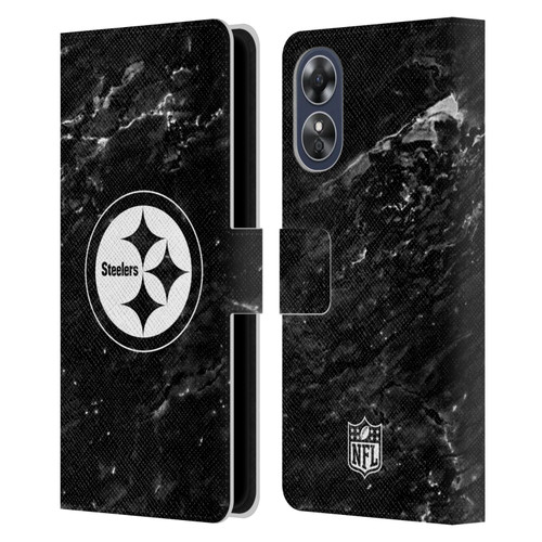 NFL Pittsburgh Steelers Artwork Marble Leather Book Wallet Case Cover For OPPO A17