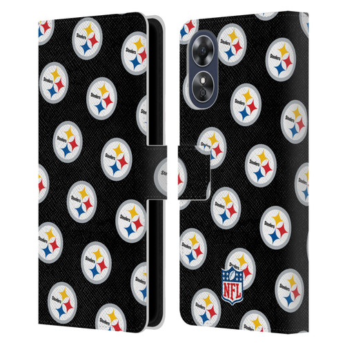 NFL Pittsburgh Steelers Artwork Patterns Leather Book Wallet Case Cover For OPPO A17