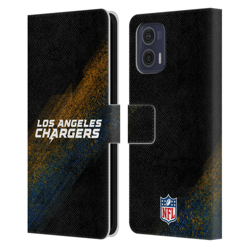 NFL Los Angeles Chargers Logo Blur Leather Book Wallet Case Cover For Motorola Moto G73 5G