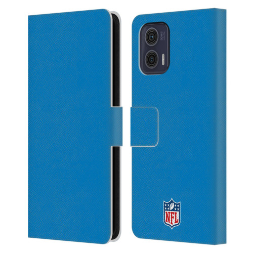 NFL Los Angeles Chargers Logo Stripes Leather Book Wallet Case Cover For Motorola Moto G73 5G