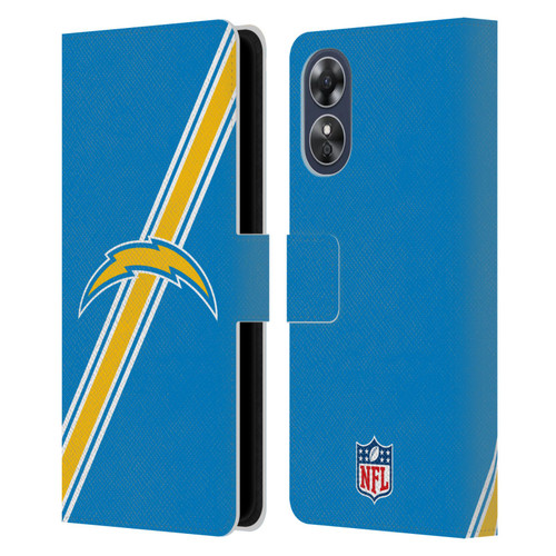 NFL Los Angeles Chargers Logo Plain Leather Book Wallet Case Cover For OPPO A17
