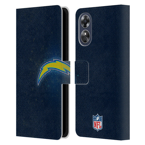 NFL Los Angeles Chargers Artwork LED Leather Book Wallet Case Cover For OPPO A17
