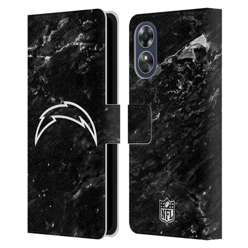 NFL Los Angeles Chargers Artwork Marble Leather Book Wallet Case Cover For OPPO A17