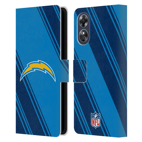 NFL Los Angeles Chargers Artwork Stripes Leather Book Wallet Case Cover For OPPO A17