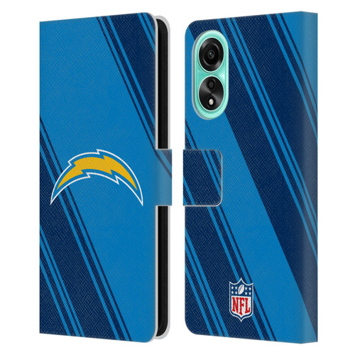 NFL Los Angeles Chargers Artwork Stripes Leather Book Wallet Case Cover For OPPO A78 4G