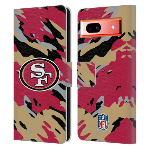 NFL San Francisco 49Ers Logo Camou Leather Book Wallet Case Cover For Google Pixel 7a
