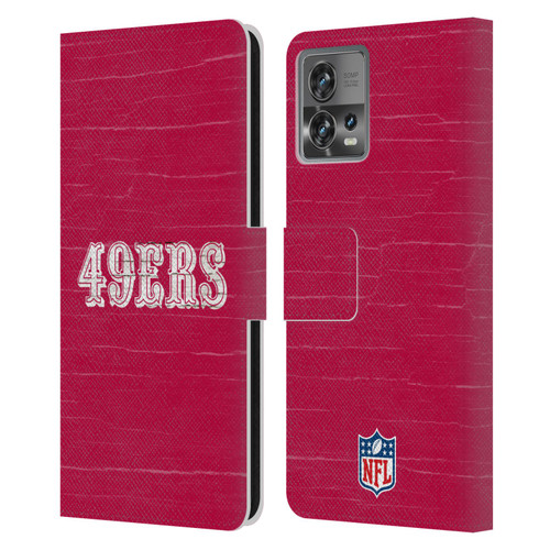 NFL San Francisco 49Ers Logo Distressed Look Leather Book Wallet Case Cover For Motorola Moto Edge 30 Fusion