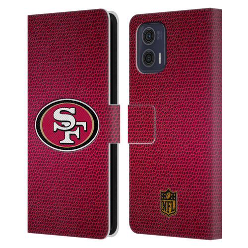 NFL San Francisco 49Ers Logo Football Leather Book Wallet Case Cover For Motorola Moto G73 5G