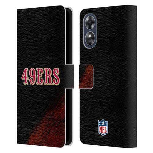 NFL San Francisco 49Ers Logo Blur Leather Book Wallet Case Cover For OPPO A17